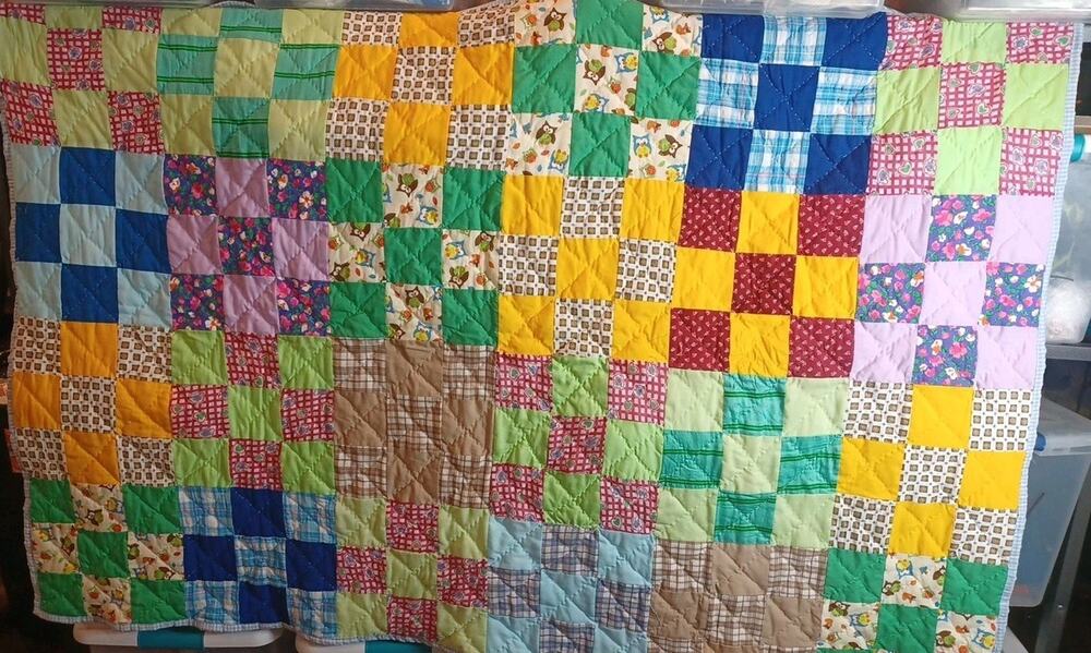 Handmade Quilt Patches Colorful 64 × 44 Unique Beautiful
